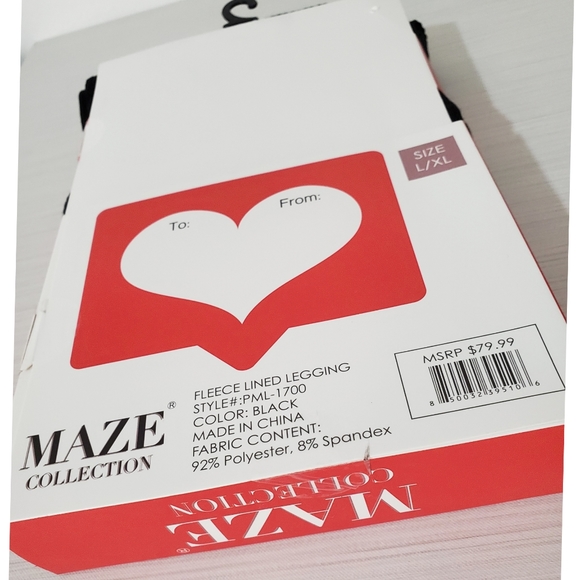 New Maze Collection Black Fleece lined legging for Women's - Picture 6 of 8